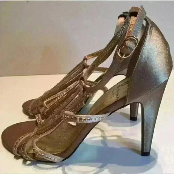 adrianna papell Heels sz 6.5 Gold Sequins Formal - Picture 4 of 9